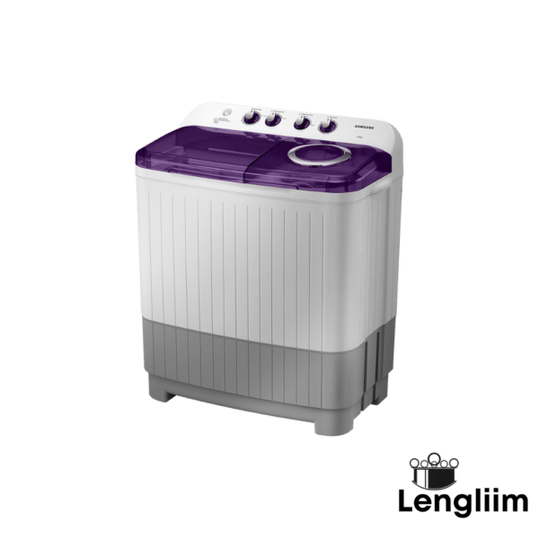 Samsung 7 Kg Semi-Automatic Washing Machine (Violet Lid, WT70M3200HL) Front Angle View