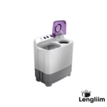 Samsung 7 Kg Semi-Automatic Washing Machine (Violet Lid, WT70M3200HL) Front Angle Lids Open View