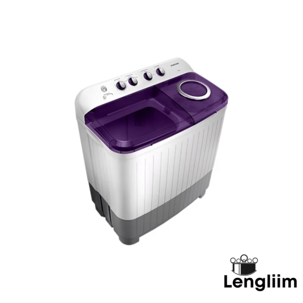 Samsung 7 Kg Semi-Automatic Washing Machine (Violet Lid, WT70M3200HL) Top Angle VIew