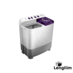 Samsung 7 Kg Semi-Automatic Washing Machine (Violet Lid, WT70M3200HL) Front Angle Lid Open VIew