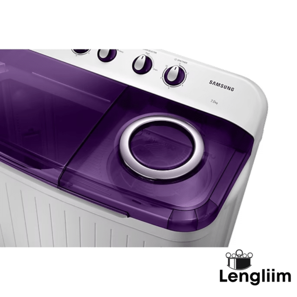 Samsung 7 Kg Semi-Automatic Washing Machine (Violet Lid, WT70M3200HL) Control Knob View 3