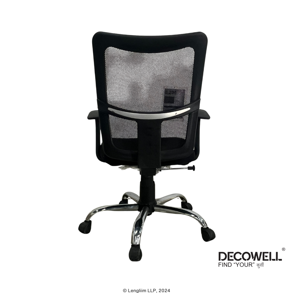 Decowell DC 62 Medium Back Mesh Office Chair Back View
