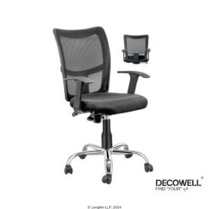 Decowell DC 62 Medium Back Mesh Office Chair Front Angle View