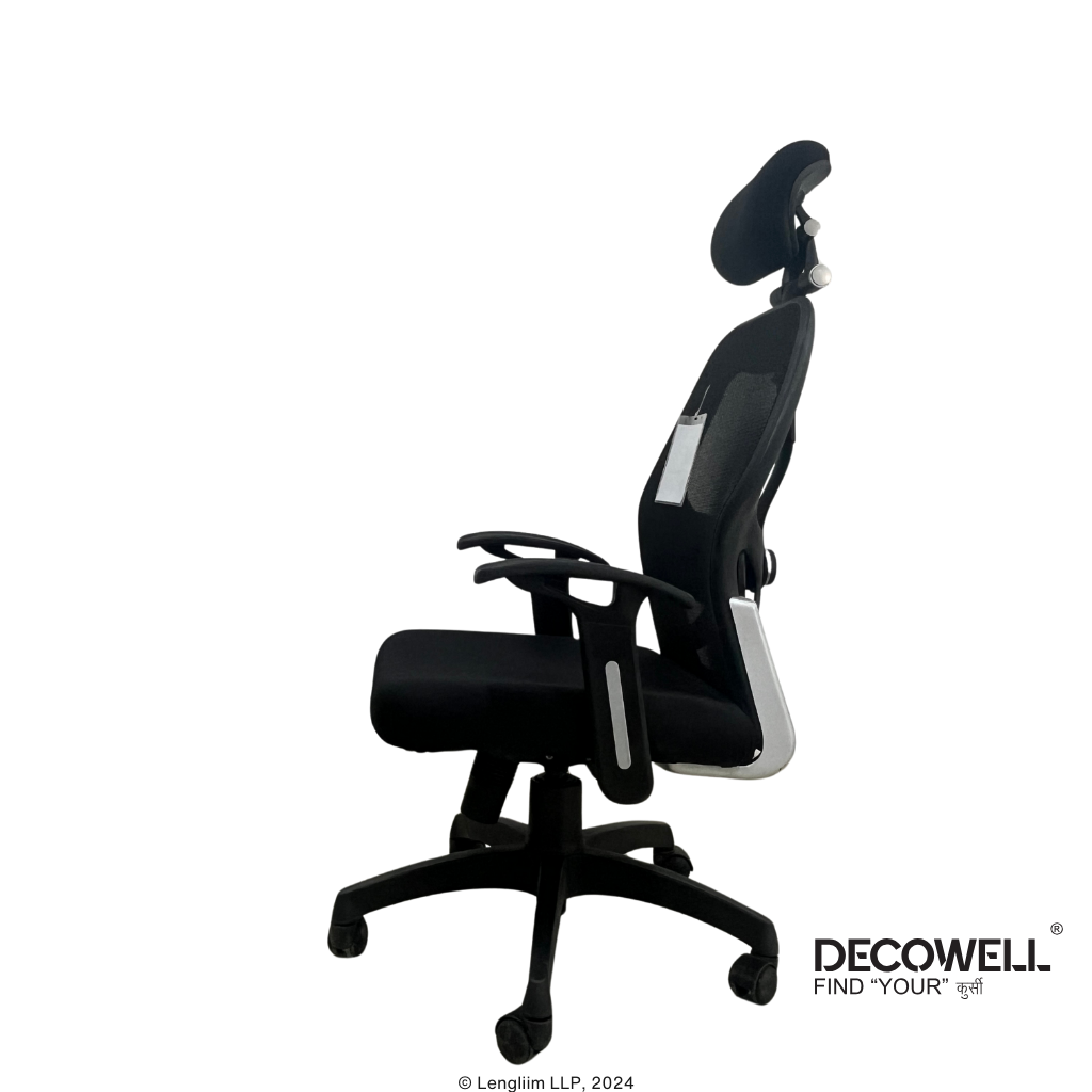 Dolphin DF 82 Mesh Office Chair (Adjustable Arms) Left View