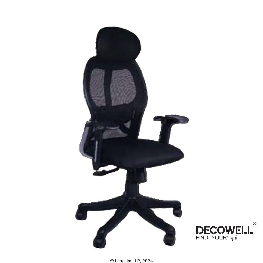 Dolphin DF 82 Mesh Office Chair (Adjustable Arms) Front Angle View