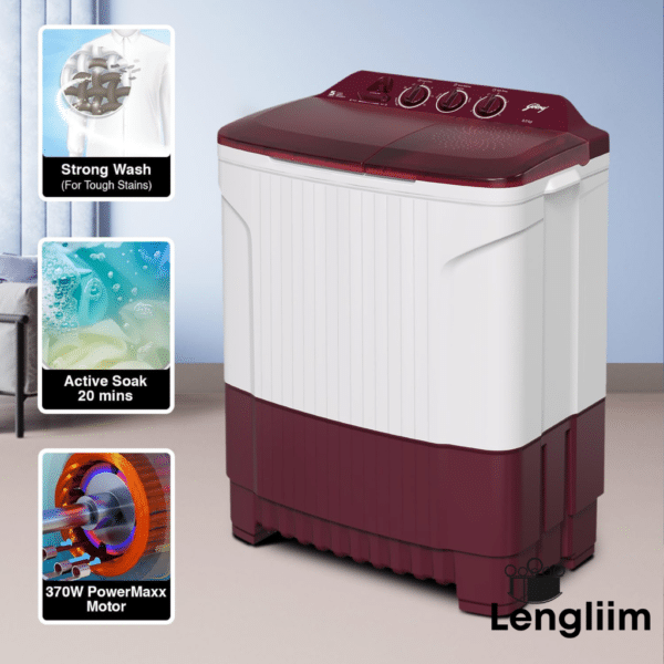 Godrej Edge Classic 8 Kg Semi Automatic Washing Machine (Red, WS EDGE CLS 80 5.0 SN2 M WNRD) Side View Features