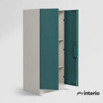 Godrej Interio Slimline 2 Door Almirah (2 Shelves, Textured Sea Pine) Angle Doors Open View