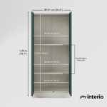 Godrej Interio Slimline 2 Door Almirah (2 Shelves, Textured Sea Pine) Interior DImensions