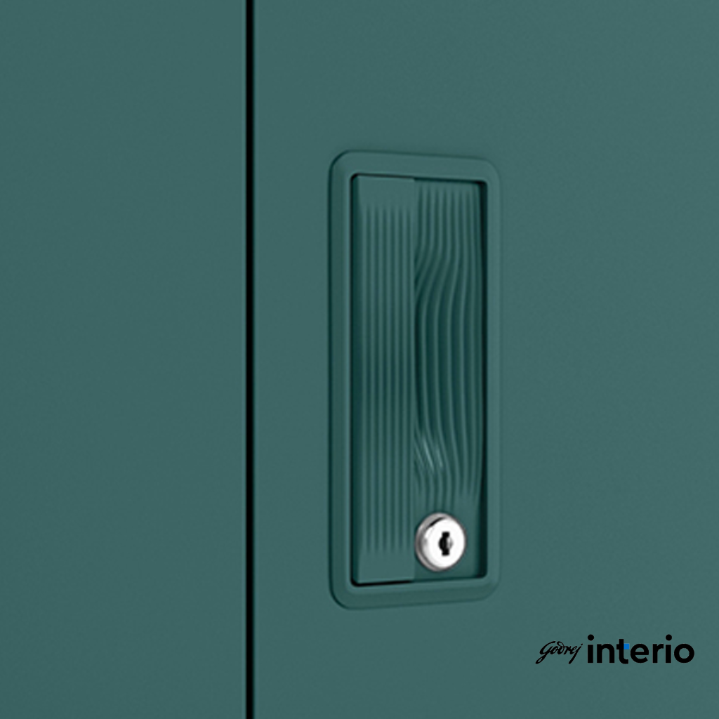 Godrej Interio Slimline 2 Door Almirah (2 Shelves, Textured Sea Pine) Door Handle