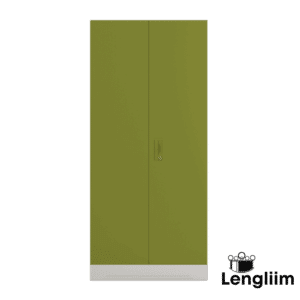 Godrej Interio Slimline 2 Door Almirah (2 Shelves, Textured Green Leaf) Front View with Doors Closed