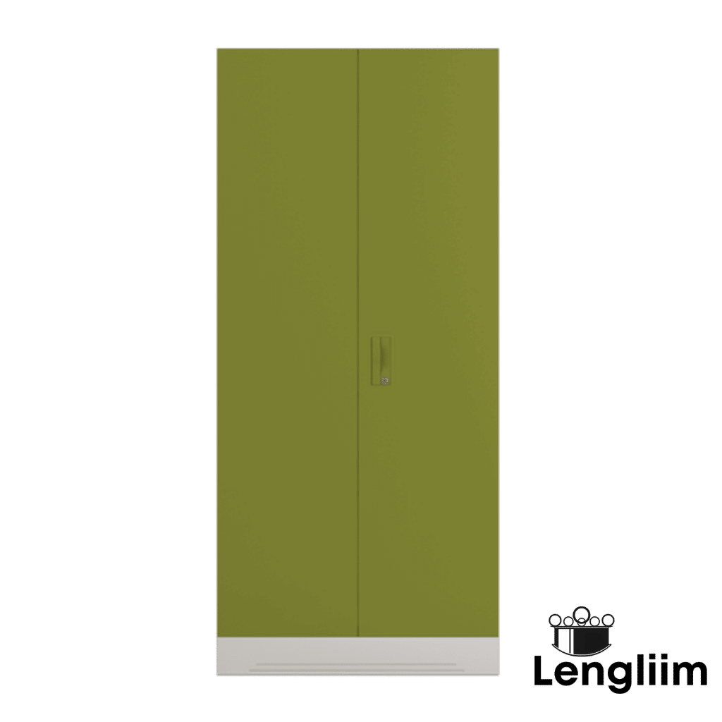 Godrej Interio Slimline 2 Door Almirah (2 Shelves, Textured Green Leaf) Front View with Doors Closed