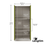 Godrej Interio Slimline 2 Door Almirah (2 Shelves, Textured Green Leaf) Dimensions Interior