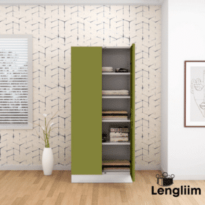 Godrej Interio Slimline 2 Door Almirah (4 Shelves, Textured Leaf Green) Front View