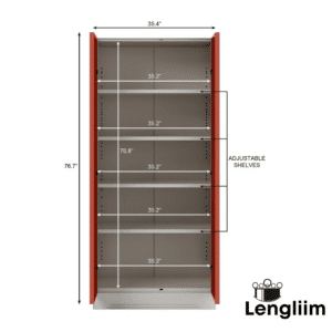 Godrej Interio Slimline 2 Door Almirah (4 Shelves, Textured Terracotta) Dimensions Interior