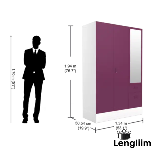 Godrej Interio Slimline Blend (Textured Soft Purple) Dimensions