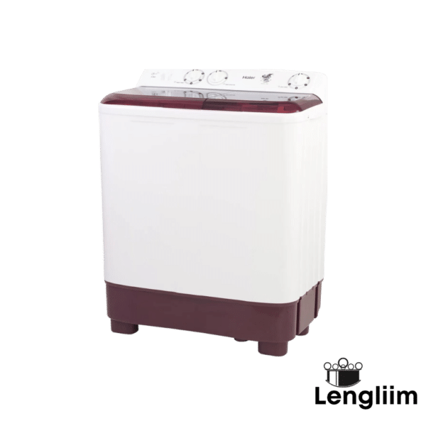 Haier 7 Kg Semi Automatic Washing Machine (Red, HTW701187BTN) Front Angle View LTR