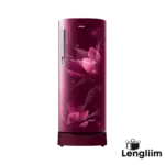 Samsung 183 Liters 2 Star Single Door Fridge (Base Stand, Blooming Saffron Red, RR20C2812R8) Front View
