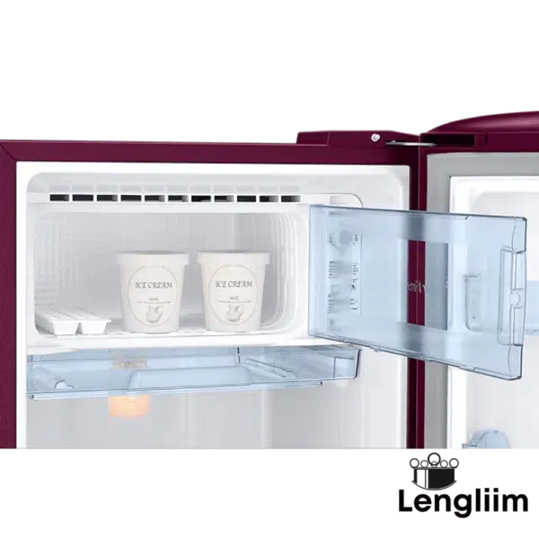 Samsung 183 Liters 2 Star Single Door Fridge (Base Stand, Blooming Saffron Red, RR20C2812R8) Ice Box View