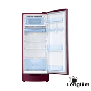 Samsung 183 Liters 2 Star Single Door Fridge (Base Stand, Blooming Saffron Red, RR20C2812R8) Front Open Door View