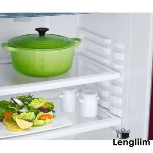 Samsung 183 Liters 2 Star Single Door Fridge (Base Stand, Blooming Saffron Red, RR20C2812R8) Glass Shelves View