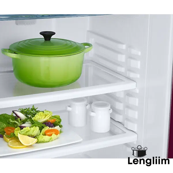 Samsung 183 Liters 2 Star Single Door Fridge (Base Stand, Blooming Saffron Red, RR20C2812R8) Glass Shelves View