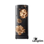 Samsung 183L 3 Star Single Door Fridge (Base Stand, Camellia Black, RR20C2823CB) Front View