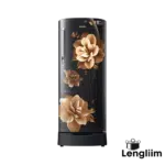 Samsung 183L 3 Star Single Door Fridge (Base Stand, Camellia Black, RR20C2823CB) Front View