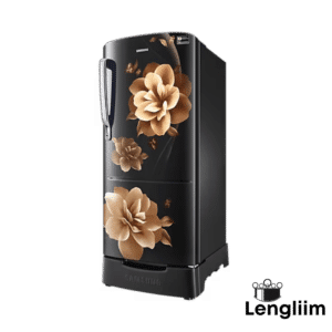 Samsung 183L 3 Star Single Door Fridge (Base Stand, Camellia Black, RR20C2823CB) Front Angle View