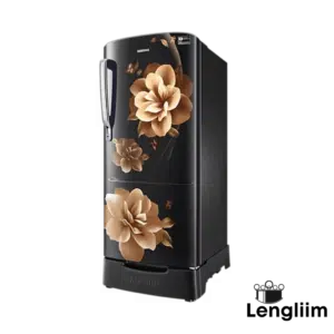 Samsung 183L 3 Star Single Door Fridge (Base Stand, Camellia Black, RR20C2823CB) Front Angle View