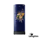 Samsung 183 Liters 3 Star Single Door Fridge (Base Stand, Urban Tropical Blue, RR20C2823VB) Front View