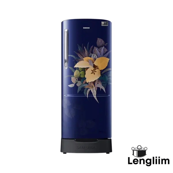 Samsung 183 Liters 3 Star Single Door Fridge (Base Stand, Urban Tropical Blue, RR20C2823VB) Front View Samsung 183 Liters 3 Star Single Door Fridge (Base Stand, Urban Tropical Blue, RR20C2823VB) Front View