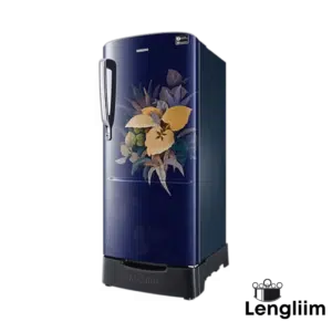 Samsung 183 Liters 3 Star Single Door Fridge (Base Stand, Urban Tropical Blue, RR20C2823VB) Side Angle View