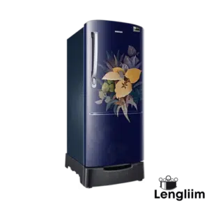 Samsung 183 Liters 3 Star Single Door Fridge (Base Stand, Urban Tropical Blue, RR20C2823VB) Side Left Angle View
