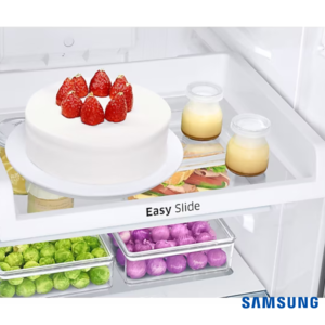 Samsung 236 Liters 2 Star Double Door Fridge (Elegant Inox, RT28C3042S8) Easy Slide Shelf View