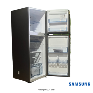 Samsung 236 Liters 2 Star Double Door Frdige (Elegant Inox, RT28C3042S8) Real Front Angle View with Door Open