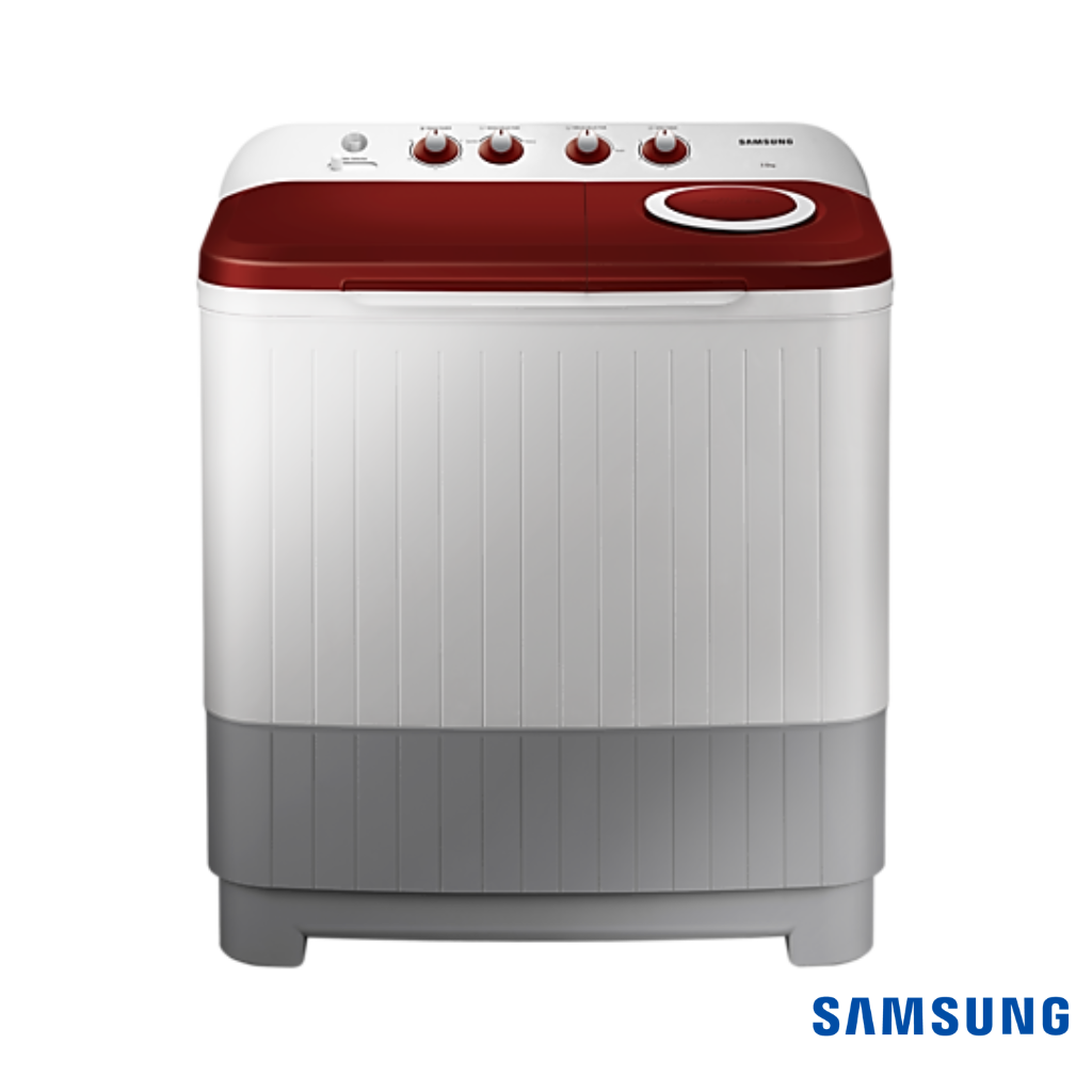 Samsung 7 Kg Semi-Automatic Washing Machine (Wine Red Lid, WT70M3000HP) Front View