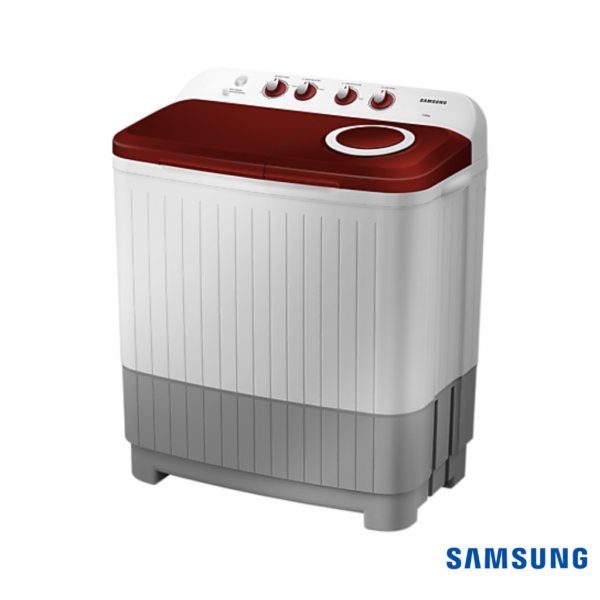 Samsung 7 Kg Semi-Automatic Washing Machine (Wine Red Lid, WT70M3000HP) Front Angle View