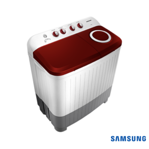 Samsung 7 Kg Semi-Automatic Washing Machine (Wine Red Lid, WT70M3000HP) Front Angle Top View