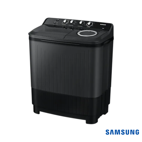Samsung 7.5 Kg Semi-Automatic Washing Machine (Dark Gray, WT75B3200GD) Front Angle View