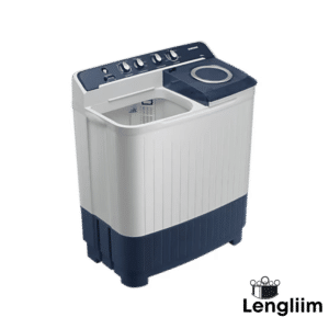 Samsung 8.5 Kg Semi-Automatic Washing Machine (Blue Lid, WT85B4200LL) Front Angle Lid Open View