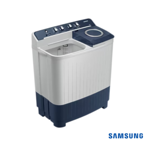 Samsung 9.5 Kg Semi-Automatic Washing Machine (Blue Lid, WT95A4200LL) Front Angle View with Wash Lid Open