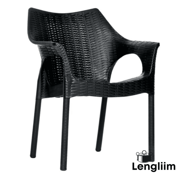 Supreme Furniture Cambridge Plastic Chair (Black) Front Angle View