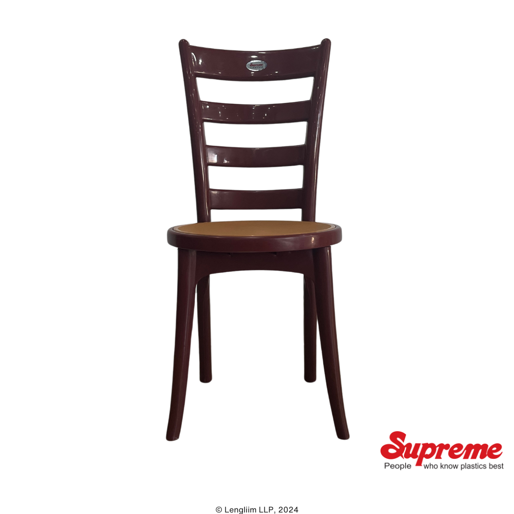 Supreme Furniture Eiffel Plastic Chair (Brown/Amber) Front View