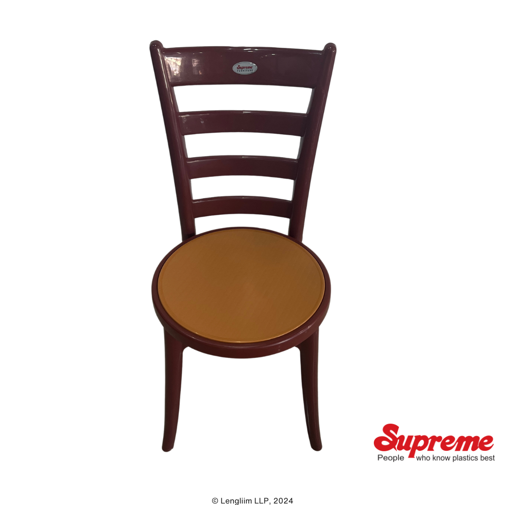 Supreme Furniture Eiffel Plastic Chair (Brown/Amber) Front Top View