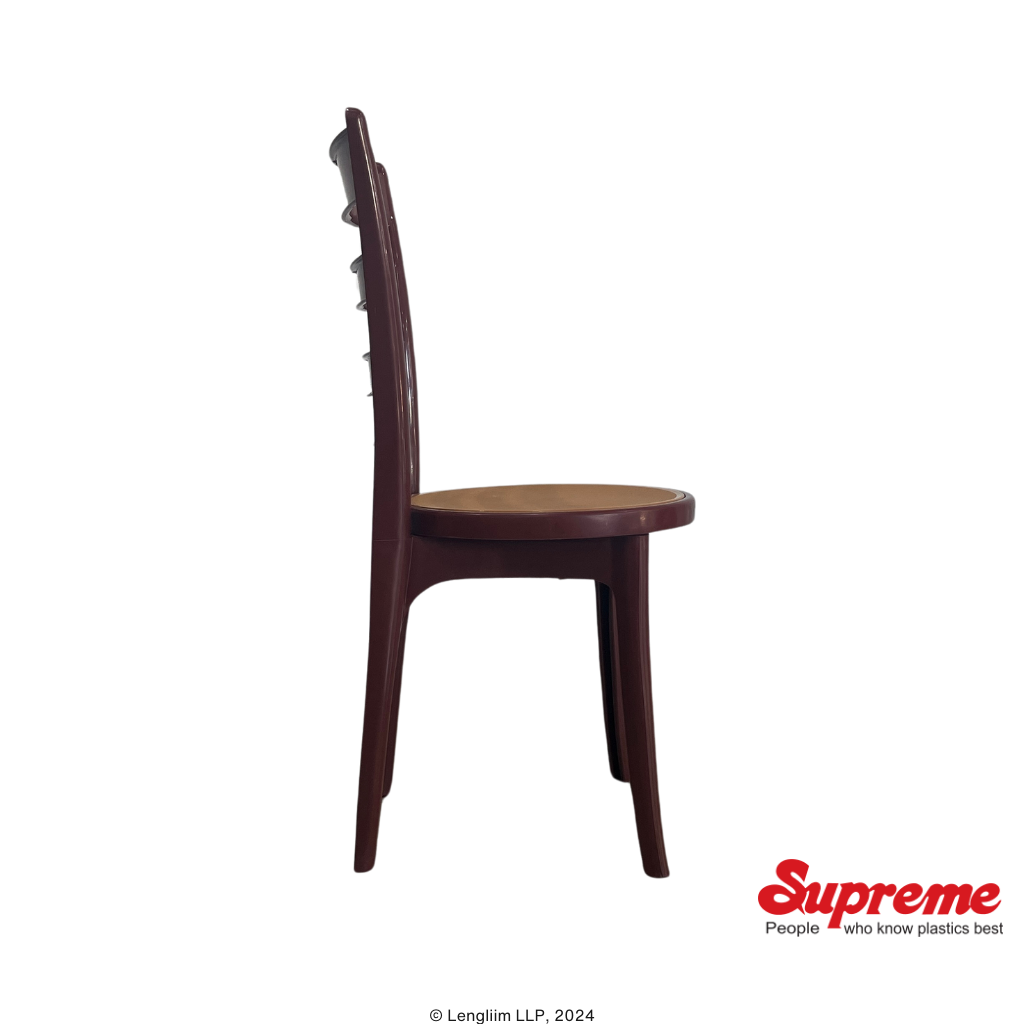 Supreme Furniture Eiffel Plastic Chair (Brown/Amber) Side View