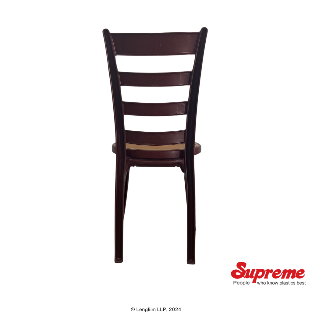 Supreme Furniture Eiffel Plastic Chair (Brown/Amber) Back View