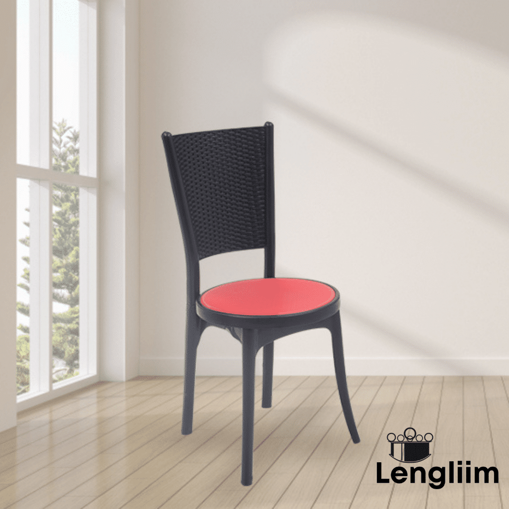 Supreme Furniture Iris Plastic Chair Black Red Lengliim