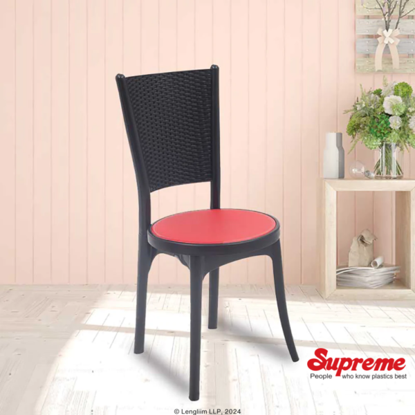 Supreme Furniture Iris Plastic Chair (Black/Red) Marketing View