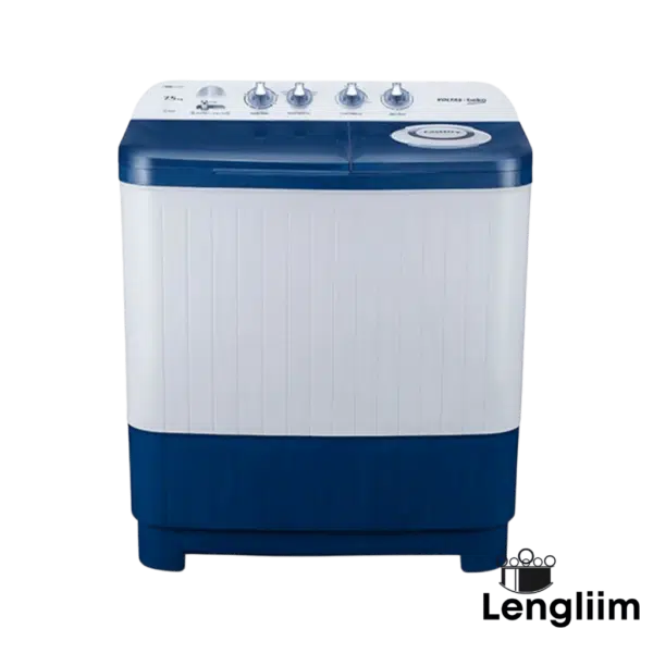 Voltas Beko 7.5 Kg Semi-Automatic Washing Machine (Sky Blue, WTT75DBLT) Front View Voltas Beko 7.5 Kg Semi-Automatic Washing Machine (Sky Blue, WTT75DBLT) Front View