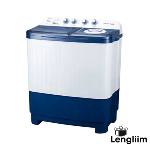 Voltas Beko 7.5 Kg Semi-Automatic Washing Machine (Sky Blue, WTT75DBLT) Front Angle View